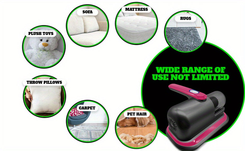 Cordless Mattress Vacuum Cleaner with Ultrasonic Heating & HEPA Filtration ¨C Portable Bed Vacuum for Dust Mites, Pet Hair, Sofas, Upholstery & Carpets