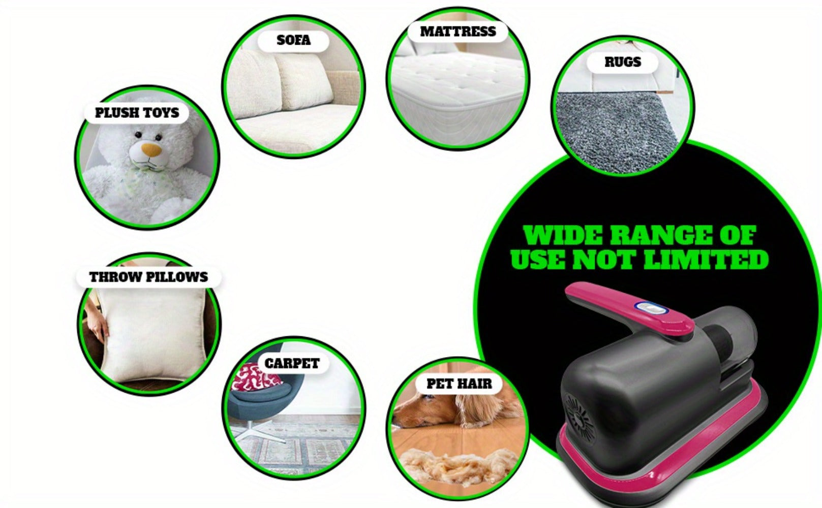 Cordless Mattress Vacuum Cleaner with Ultrasonic Heating & HEPA Filtration ¨C Portable Bed Vacuum for Dust Mites, Pet Hair, Sofas, Upholstery & Carpets