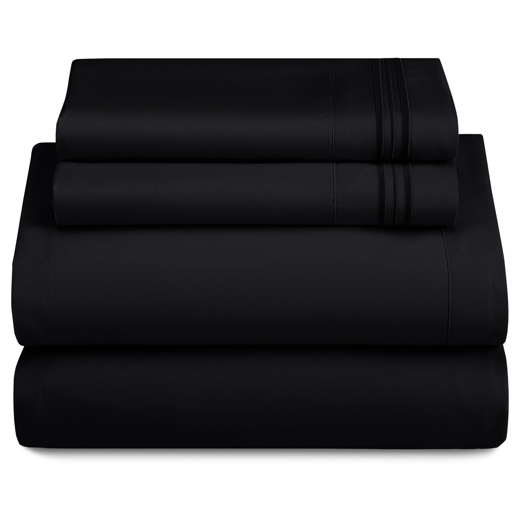 Bed Sheets Set 4-Piece Microfiber 1800 Series Deep Pocket Fitted Sheet Flat Sheet Pillowcases Soft Breathable Wrinkle Fade Resistant Twin Full Queen King Cal King 20 Colors
