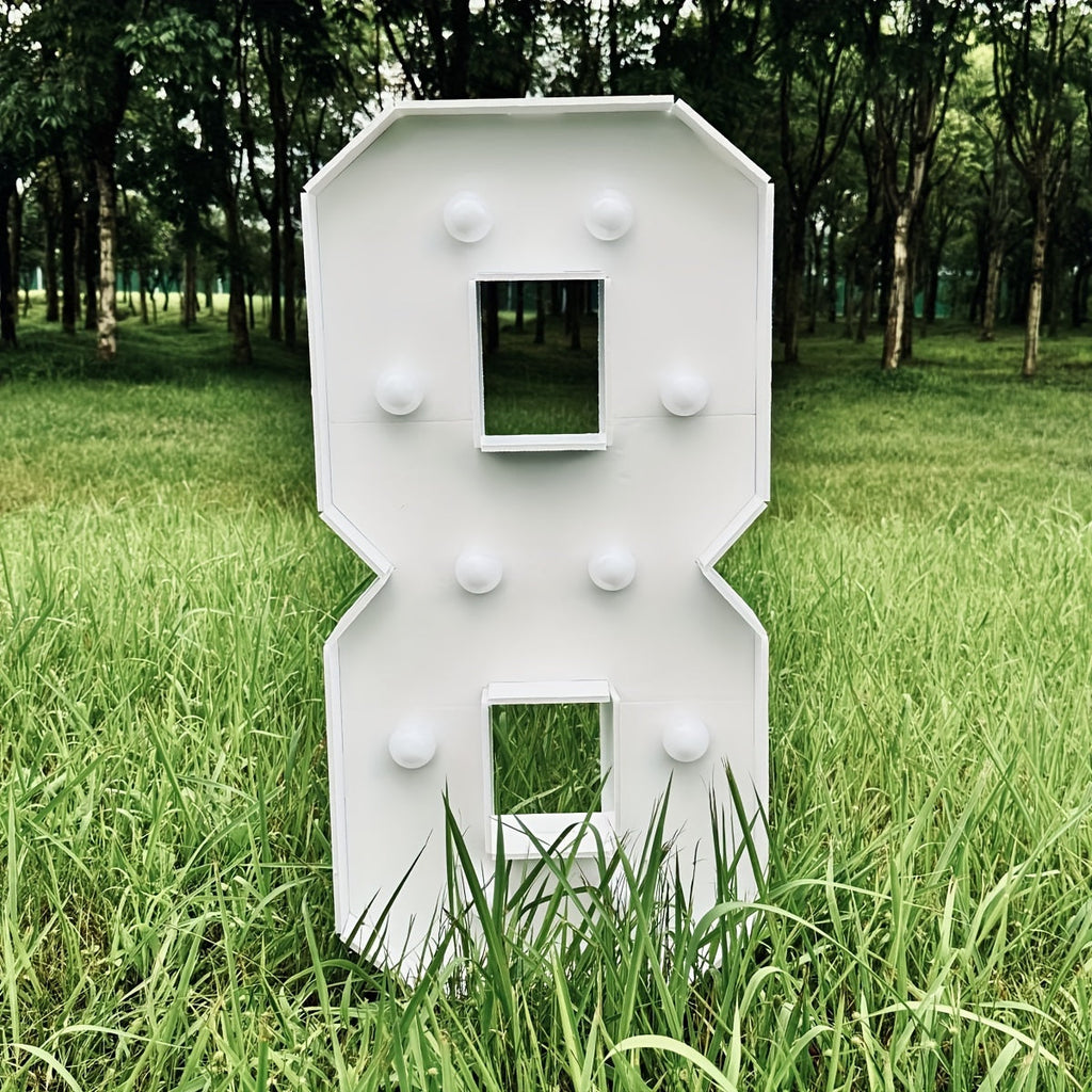 3ft Glowing Number Sign ¨C Warm White LED 3D KT Board 36 Inch Freestanding Party Decoration for Birthday Anniversary Wedding
