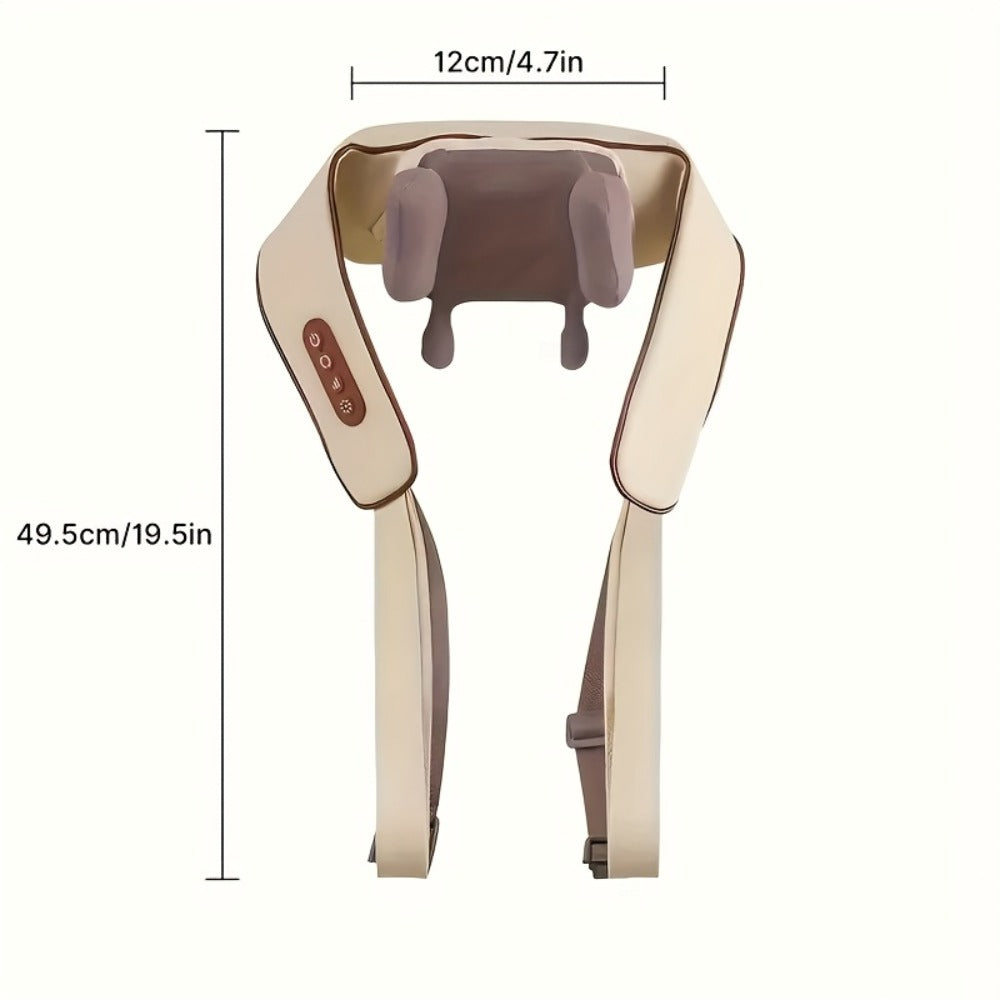 Neck Shoulder Massage Pillow 8D Deep Kneading Wireless Electric Back Massager Simulates Human Hands for Neck Shoulder Back Pain Relief Gift for Women Men