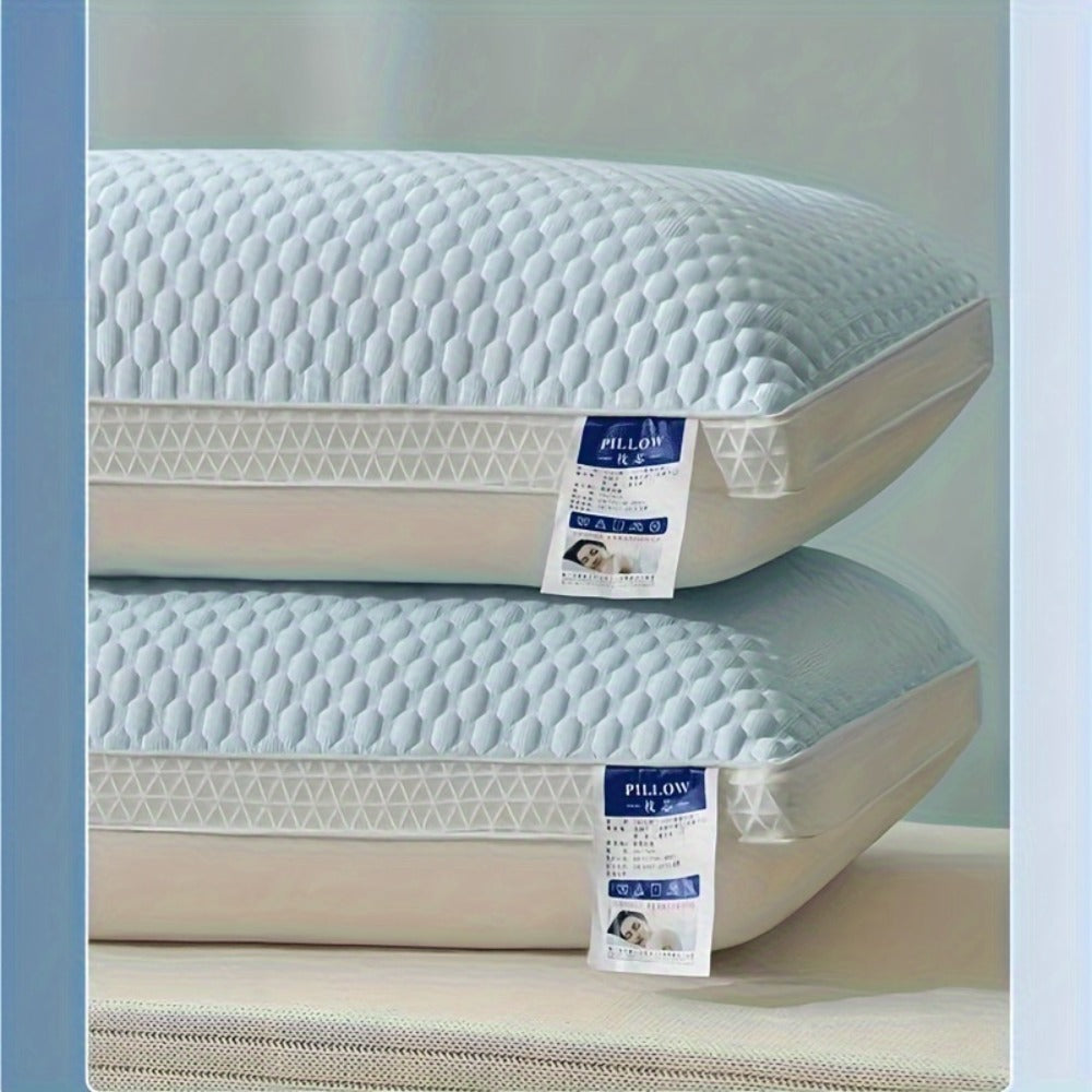 Bed Pillows Set of 2 - Soft Hotel Quality Sleeping Pillow with Neck Support, Cooling Comfort Polyester Fill for Home Bedroom Dorm, Standard Size Sleep Pillow - Blue Gray Pink Indigo