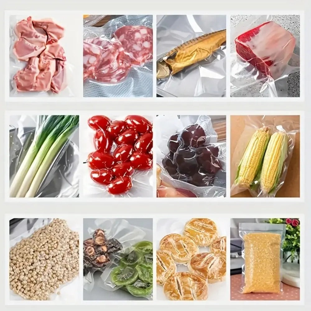 Food Vacuum Sealer Machine 1850W, Automatic Vacuum Sealer with 50 Vacuum Bags ¡ª Compact Food Preservation Air Sealer for Fresh Food & Long-Term Storage | Black & White