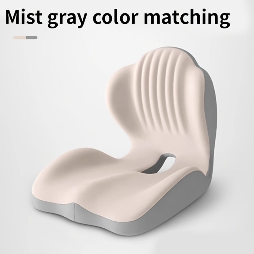 Memory Foam Seat Cushion Ergonomic with Back Support & Breathable Hollow Design ¨C Comfortable Chair Pad for Office, Car Seat & Long Sitting, Unisex Gift