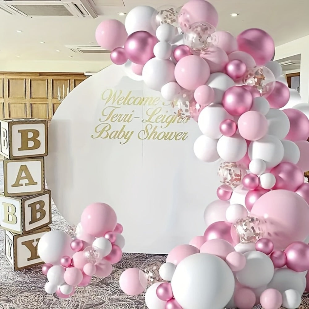Balloon Arch Stand Kit 8FT & 5FT - Gold Flexible Balloon Column Half Arch Stand with Base, Free Bending Design for Wedding Birthday Baby Shower Graduation Party Decoration