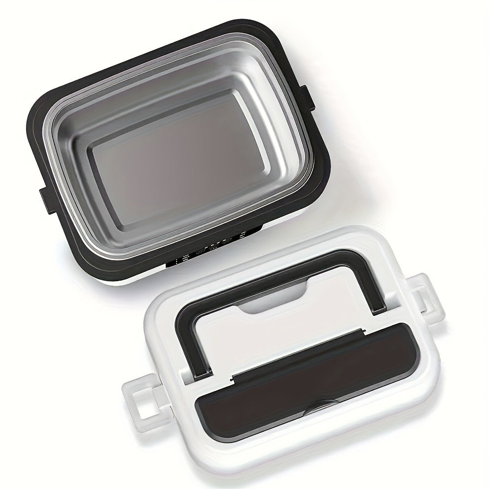 Electric Lunch Box 33.81oz Stainless Steel Heated Food Container Leak-Proof Portable Lunch Warmer for Work School Office