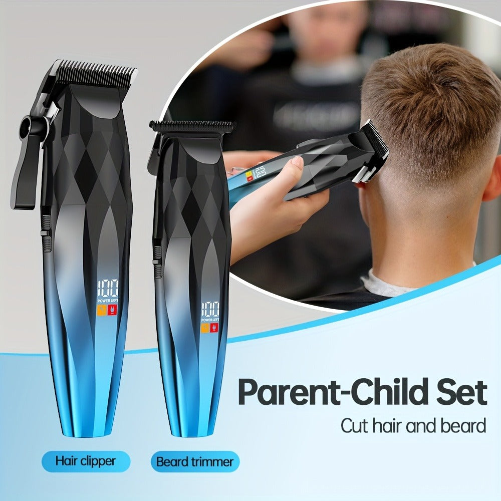 Electric Hair Clipper 2-Pack for Men - Professional Cordless Hair Trimmer Set for Home Car Business Travel, Rechargeable Portable Barber-Grade Clipper Kit, Great Gift for Men