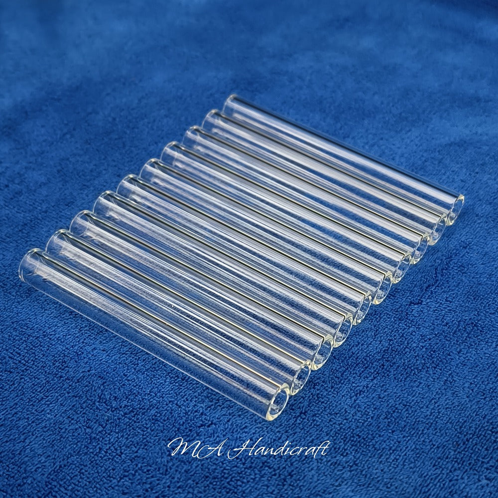 Borosilicate Glass Straws 10pcs Reusable Clear 12mm Wide, Heat Resistant 150¡ãC Dishwasher Safe, Glass Drinking Straws for Hot Cold Drinks Coffee Tea Smoothies Juice, 3 Sizes Available
