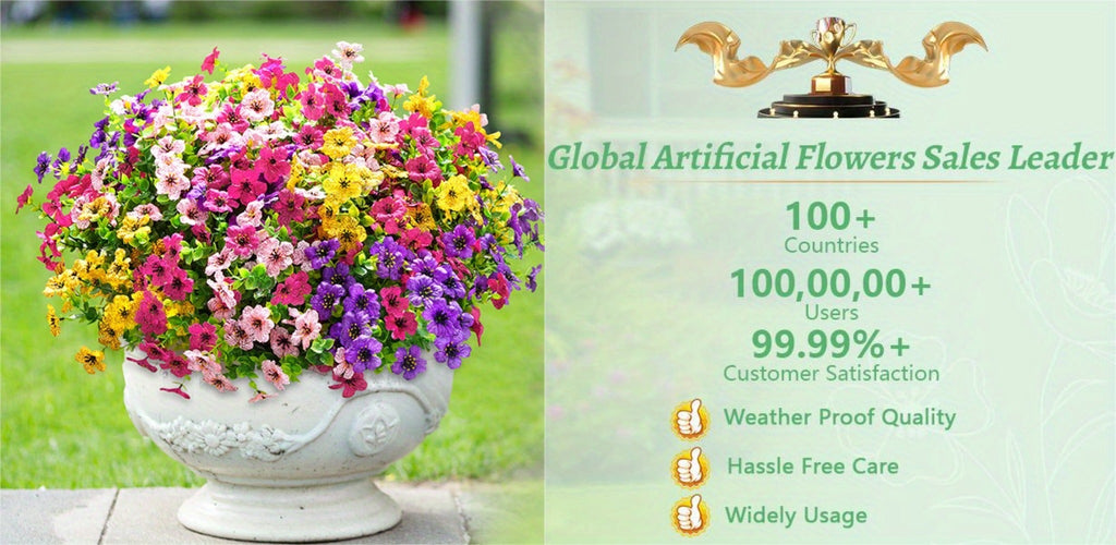 Artificial Daisy Flowers Outdoor UV Resistant Faux Flowers Bundles for Garden Porch Patio Spring Summer Decoration Realistic Colorful Fake Flower Arrangements