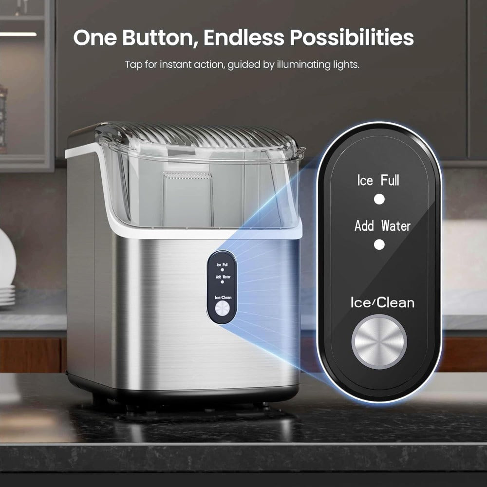 Chewable Ice Maker Countertop ¨C 35 Lbs Nugget Pebble Ice or 26 Lbs Bullet Ice, Self-Cleaning, Includes Ice Scoop & Basket, Perfect Holiday Gift for Home, Kitchen, Easter, Halloween & Christmas