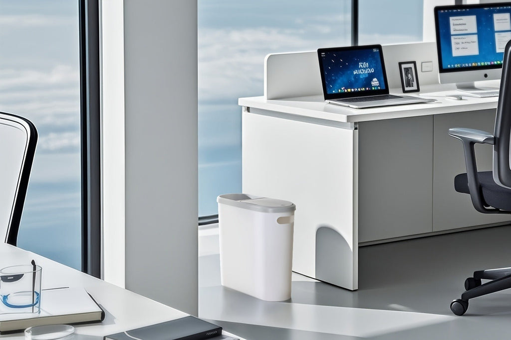 Small Bathroom Trash Can with Built-In Handles Rustproof Space Saving Plastic Waste Bin for Bathroom Laundry Office Includes Trash Bags