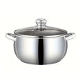Stainless Steel Soup Pot Apple Pot Heat Resistant Handles Dishwasher Safe Versatile Cookware for Boiling Steaming Stewing Everyday Kitchen Cooking Healthy Safe Silver