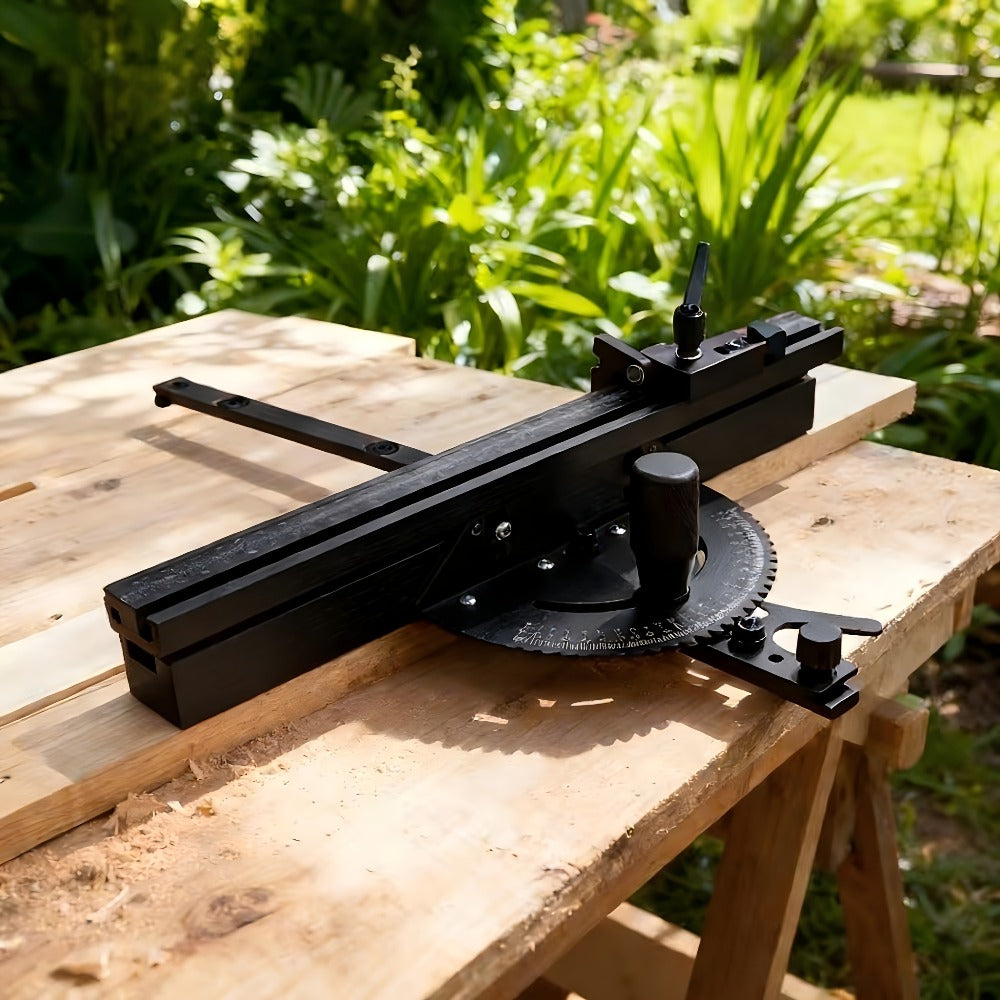 400mm Woodworking Angle Gauge with Adjustable Fence & Guide Rail ¨C Precision Miter Measuring Tool Compatible with 30mm & 45mm T-Track for Table Saw Router
