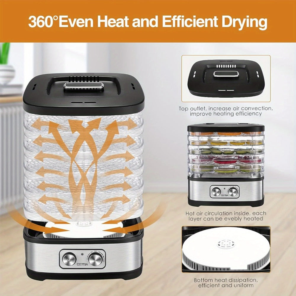 Food Dehydrator 240W with Temperature Control | BPA-Free Dishwasher-Safe Trays, Electric Food Dryer for Jerky, Fruits, Herbs & Vegetables, Recipe Book Included ¨C 5-Tray & 8-Tray Options