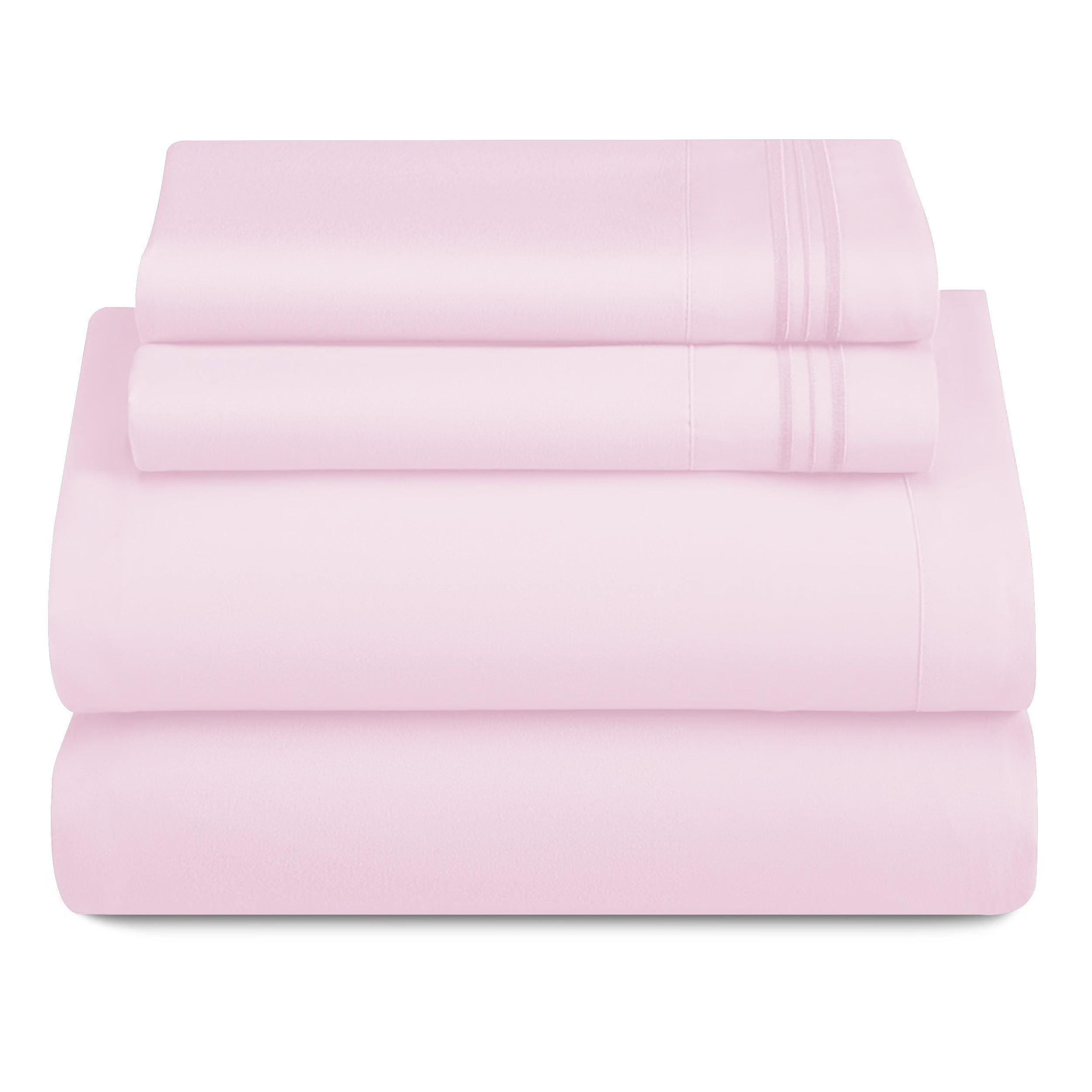 Bed Sheets Set 4-Piece Microfiber 1800 Series Deep Pocket Fitted Sheet Flat Sheet Pillowcases Soft Breathable Wrinkle Fade Resistant Twin Full Queen King Cal King 20 Colors
