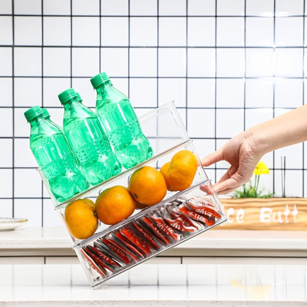 Refrigerator Organizer Bins 6pcs Set - Clear Fridge Storage Bins for Freezer Kitchen Cabinet Pantry Bathroom Bedroom Organization 10 Inch Transparent Food Storage Containers