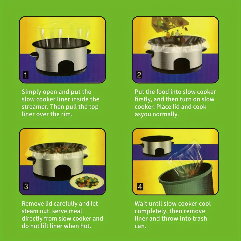 Slow Cooker Liners 14x22 Inch Disposable Cooking Bags 30 Count Fit 6 to 10 Quart Oval and Round Crock Pot Liners Food Safe BPA Free Easy Cleanup for Holiday Cooking