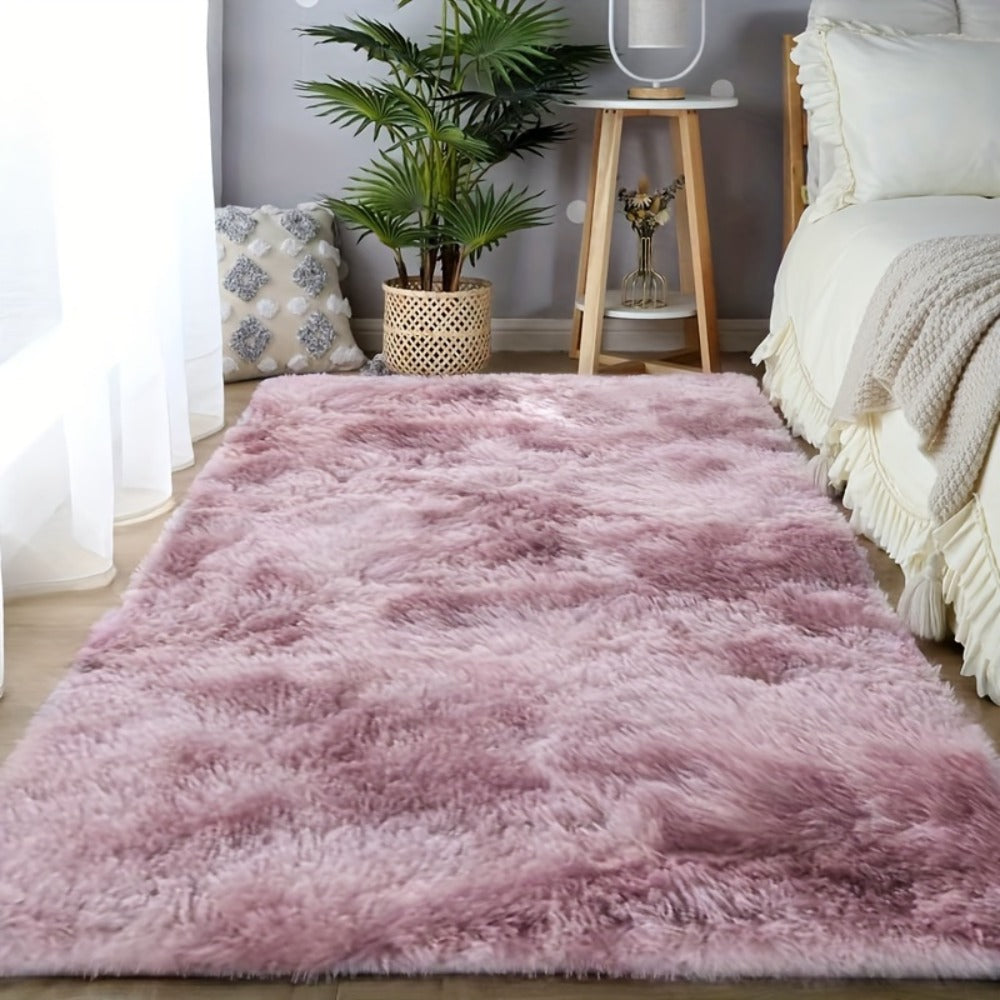 Fluffy Rug Plush Soft Indoor Carpet Non-Slip for Living Room Bedroom Hallway Runner Nursery Kids Play Area ¡ª Tie Dye & Solid Colors Multiple Sizes