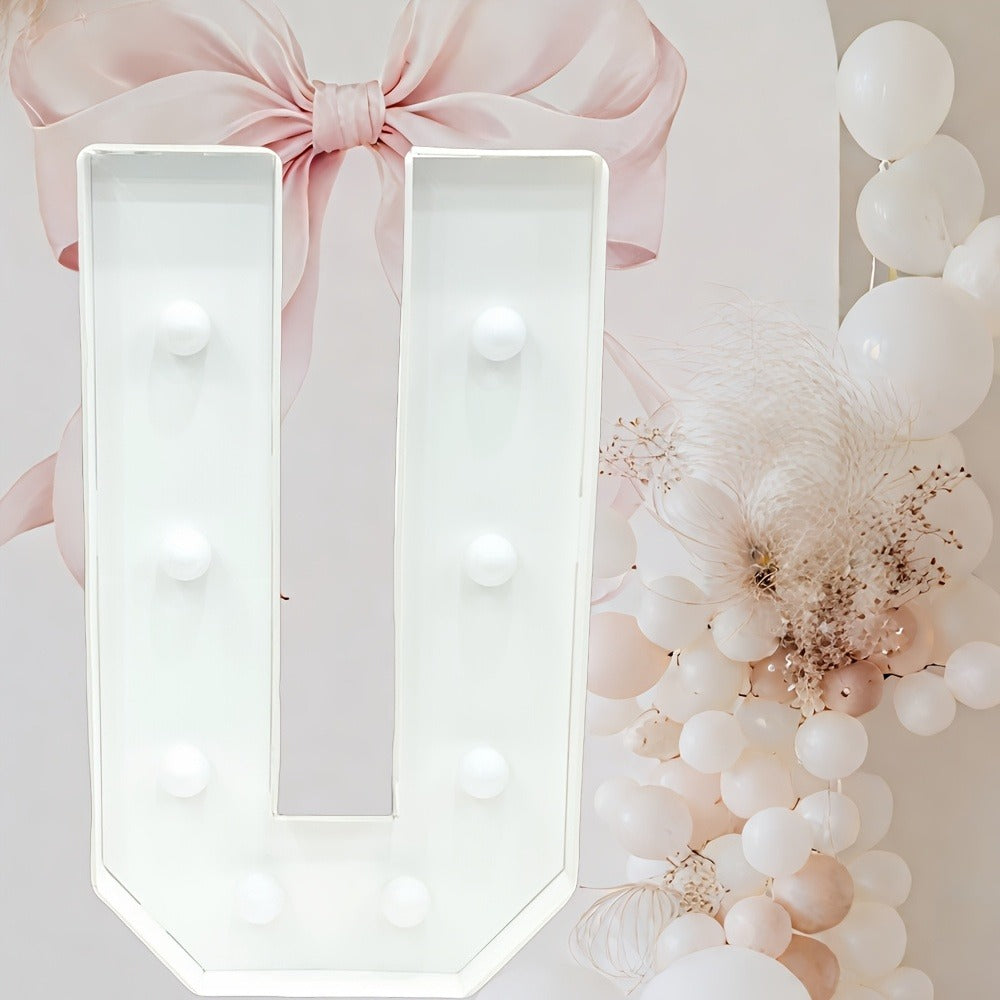 Marquee Letter Lights Warm White LED - 3FT Light Up Letters A-Z for Birthday, Anniversary, Wedding & Party Decor, Battery Powered KT Board Lighted Alphabet Signs for Wall & Indoor Display