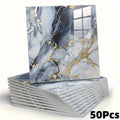 Peel and Stick Wall Tile Stickers Marble Pattern Self-Adhesive Waterproof Glossy Wallpaper 50/100Pcs for Kitchen Bathroom Living Room Home Decor
