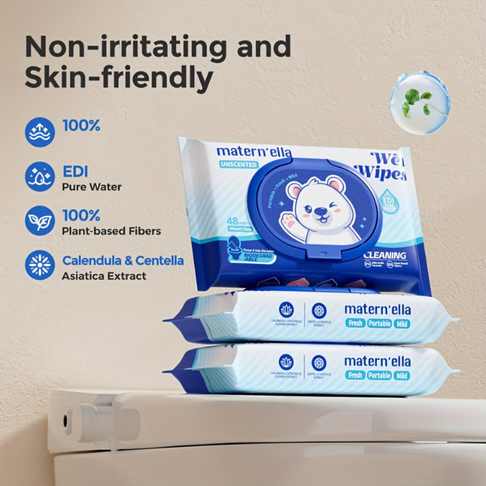 Flushable Wet Wipes with Probiotics ¨C Plant-Based Fibers, Fragrance Free, Sewer Safe, Soft & Thick Disposable Butt Wipes for Adults, Incontinence & Personal Care (1/3/5/6/8/9/15 Packs)