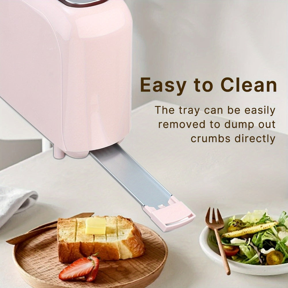 2-Slice Toaster ¨C 6 Shade Settings, Cancel, Reheat & Defrost Functions, Removable Crumb Tray, 750W Compact Design for Bread, Waffles & Bagels, Available in Red, White, Black, Yellow, Pink & Blue