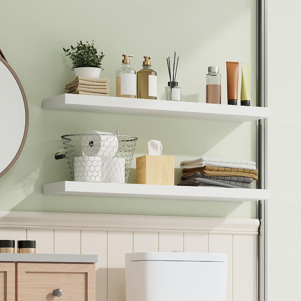 Floating Wall Shelves Set ¨C Wooden Wall-Mounted Shelves for Living Room, Kitchen & Bathroom (2/4/6pcs, 15.7¡±/19.7¡±/22¡±)