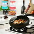 Wok Pan Carbon Steel Japanese Style Large Belly Uncoated Traditional Stir Fry Pan with Heat Resistant Handle Compatible with Gas Induction and All Stovetops for Stir Fry Soup Stew Camping Cooking