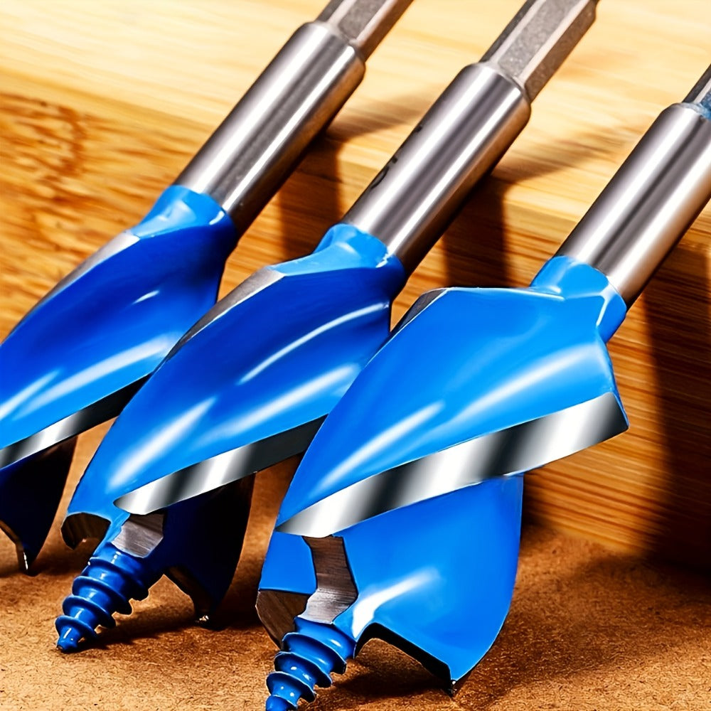 Impact Drill Bit Set 6-Piece Woodworking ¨C 1/2¡± to 1¡± Interchangeable Screwdriver Bits, 4-Inch Length with Storage Box, Multi-Size Spade Bit Kit for Wood Drilling & DIY Projects