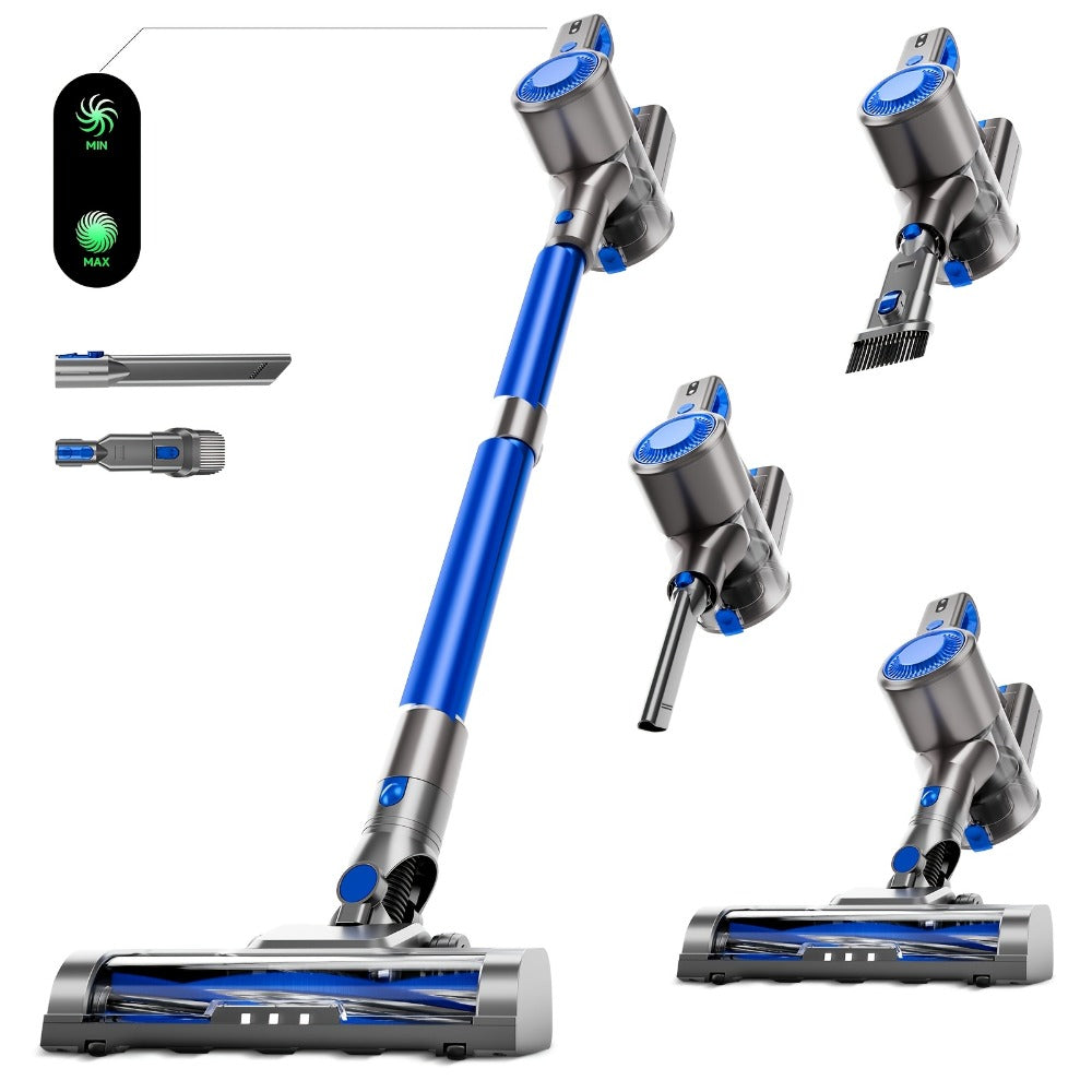 Vertical Vacuum Cleaner 55-70Kpa 3-Speed Adjustment with LED Floor Brush & Detachable Battery - 45 Min Runtime, Lightweight Handheld for Pet Hair, Carpet & Hard Floors, 7 Colors Available