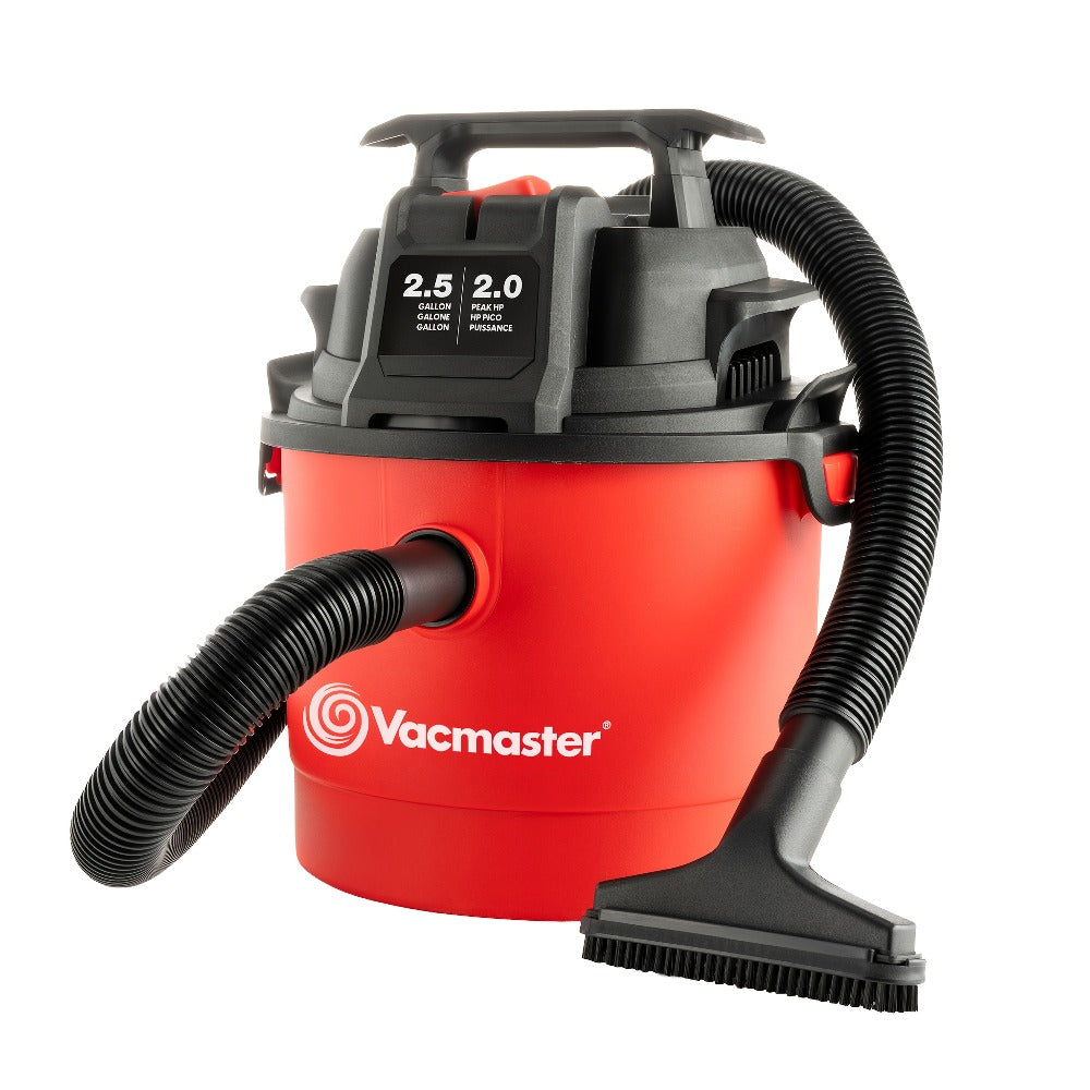 Wet Dry Vacuum Cleaner 2.5 Gallon Shop Vac ¨C Vacmaster 2 Peak HP with Blower Function, Wall Mount & On-Board Storage for Garage, Car, Workshop, Home
