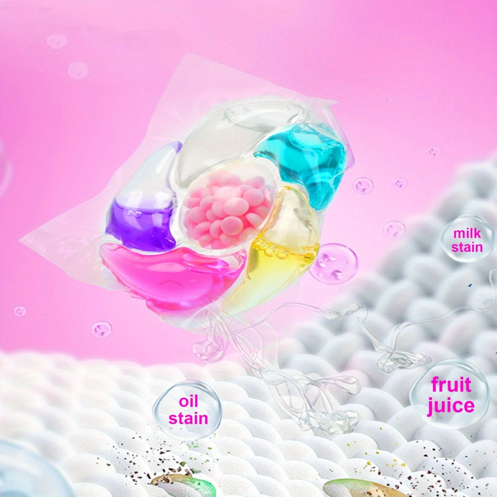 Laundry Detergent Pods 50 Count 6-in-1 Laundry Beads Stain Removal Long-Lasting Fragrance Freshening Beads Deep Clean Fabric Softening Brightening All-in-One Laundry Pods 1 Box