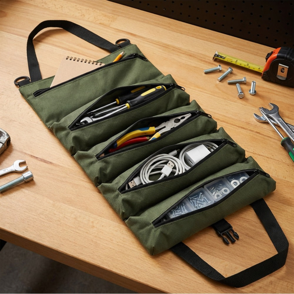 Collapsible Tool Bag Organizer for Hardware Storage | Foldable Tool Kit Bag for Carpentry Electricians Automotive Repairs Outdoor | Portable Buggy Bag Easy Transport