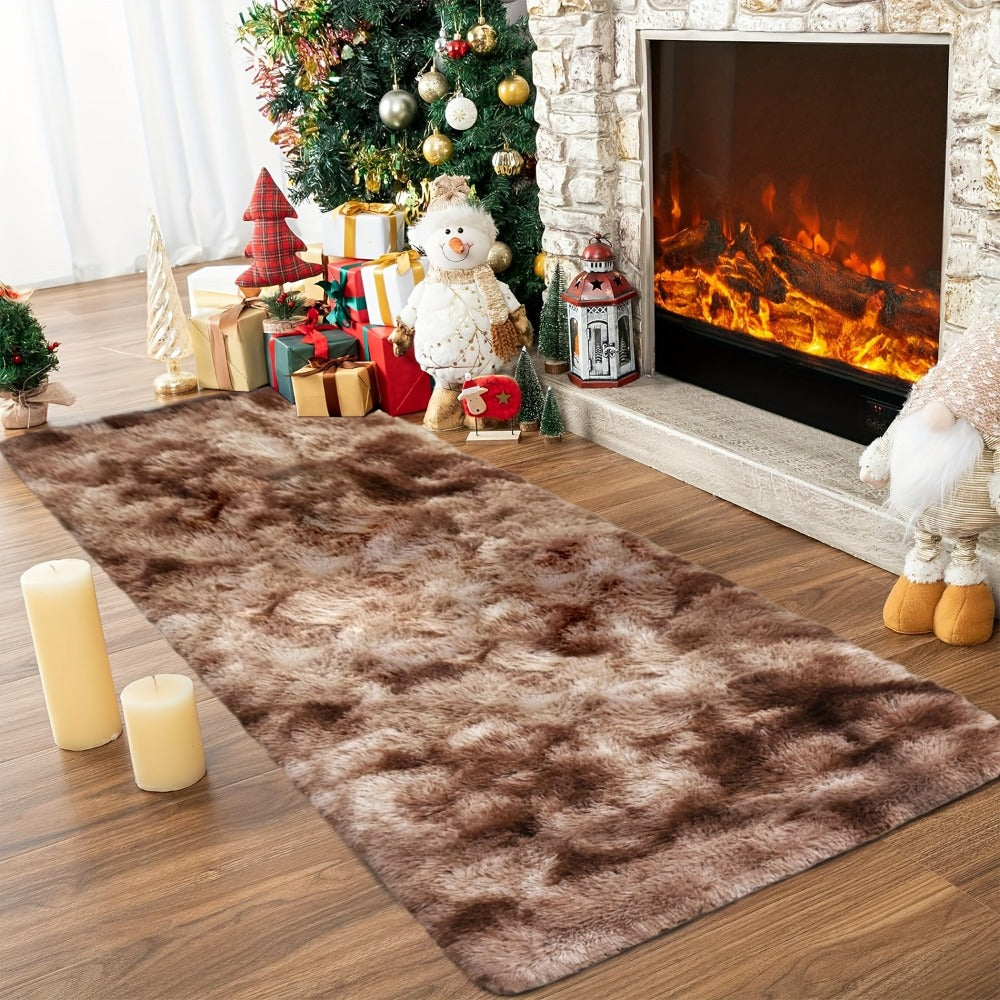 Tie-Dye Shaggy Fluffy Area Rug Non-Slip Machine Washable ¨C Soft Plush Fuzzy Carpet for Bedroom, Living Room, Hallway & Dorm ¨C 6 Colors, 4 Sizes: 2x6, 3x5, 6x9, 8x10 Ft