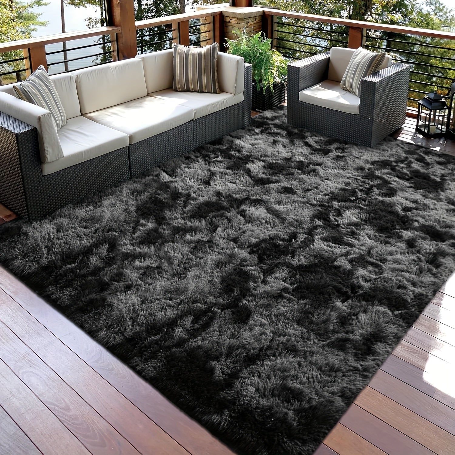 Tie-Dye Shaggy Fluffy Area Rug Non-Slip Machine Washable ¨C Soft Plush Fuzzy Carpet for Bedroom, Living Room, Hallway & Dorm ¨C 6 Colors, 4 Sizes: 2x6, 3x5, 6x9, 8x10 Ft