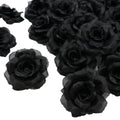 Silk Artificial Roses 50pcs with Stems | 3 Inch Flower Head Detachable DIY Fake Roses | Wedding Bouquet Valentine's Day Home Decor in Black Red Wine Red