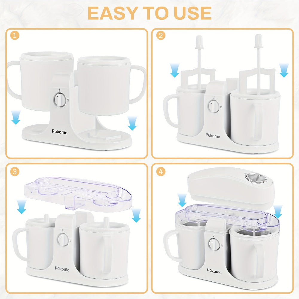 Ice Cream Maker 1 Quart Homemade Ice Cream Machine for Soft Serve Frozen Yogurt Smoothies Gelato Easy Clean Separate Bowl Design Compact Electric Dessert Maker