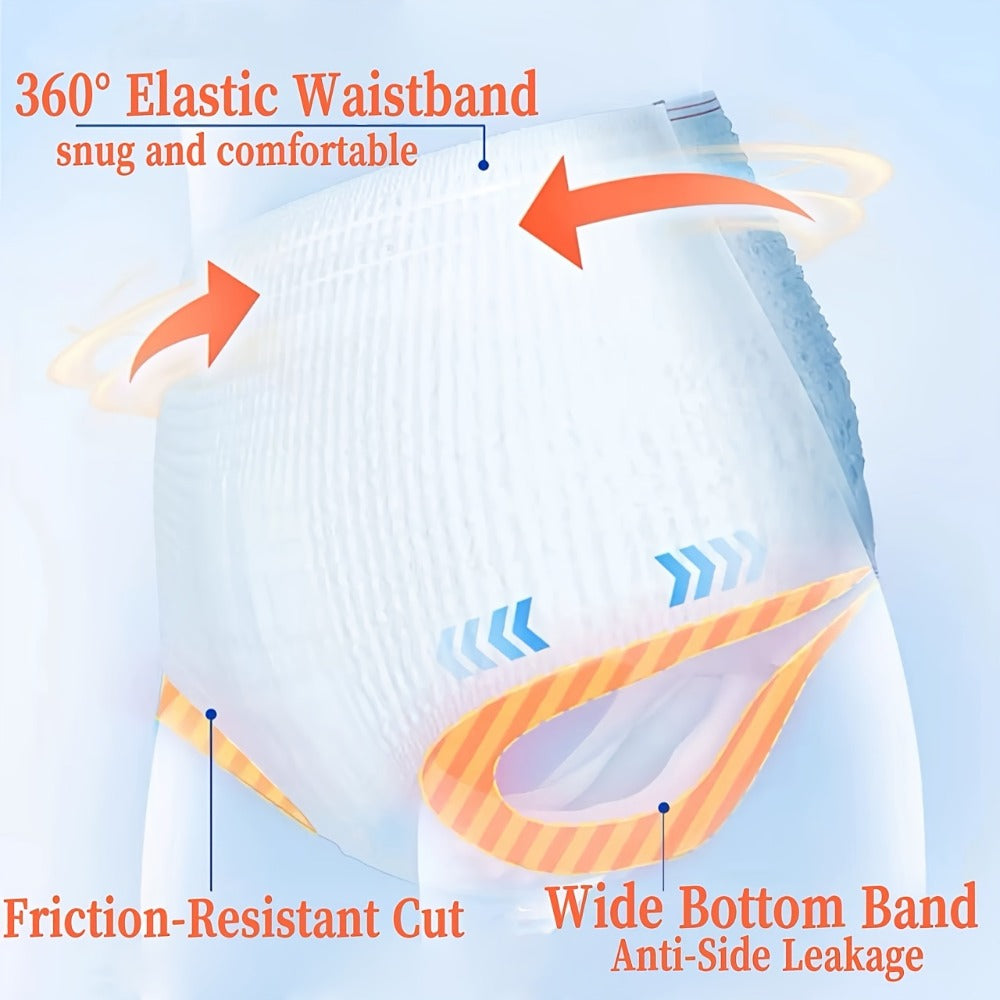 Disposable Incontinence Underwear for Seniors ¨C High Absorbency Leak-Proof Pull-On Briefs, Ultra-Thin Breathable Soft Cotton for Men & Women, Home Care & Overnight Use