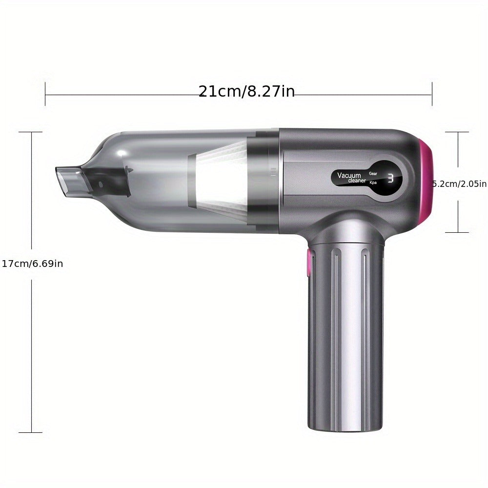 Cordless Handheld Car Vacuum Cleaner 15000PA - Rechargeable Portable Mini Vacuum with Brushless Motor, HEPA Filter, Air Blower & Pump Function, Small Hand Held Vacuum for Car Interior, Home & Pet Hair
