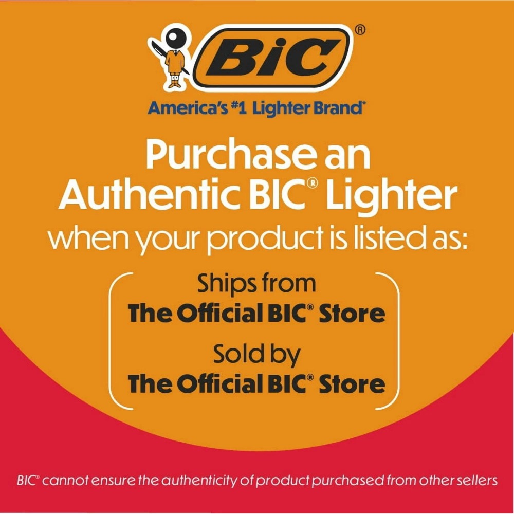 BIC Classic Maxi Pocket Lighters Assorted Colors 8-Count Tray - Reliable Everyday Lighter for Home, Candles, Camping & Outdoor Use
