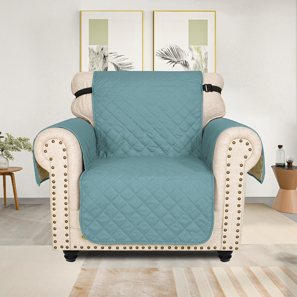 Sofa Slipcover 5-Layer Quilted Thick Sofa Cover Protector Elastic Strap Non-Slip Washable Pet Friendly Universal Fit 3 4 Seater Couch Cover for Living Room - 10 Colors