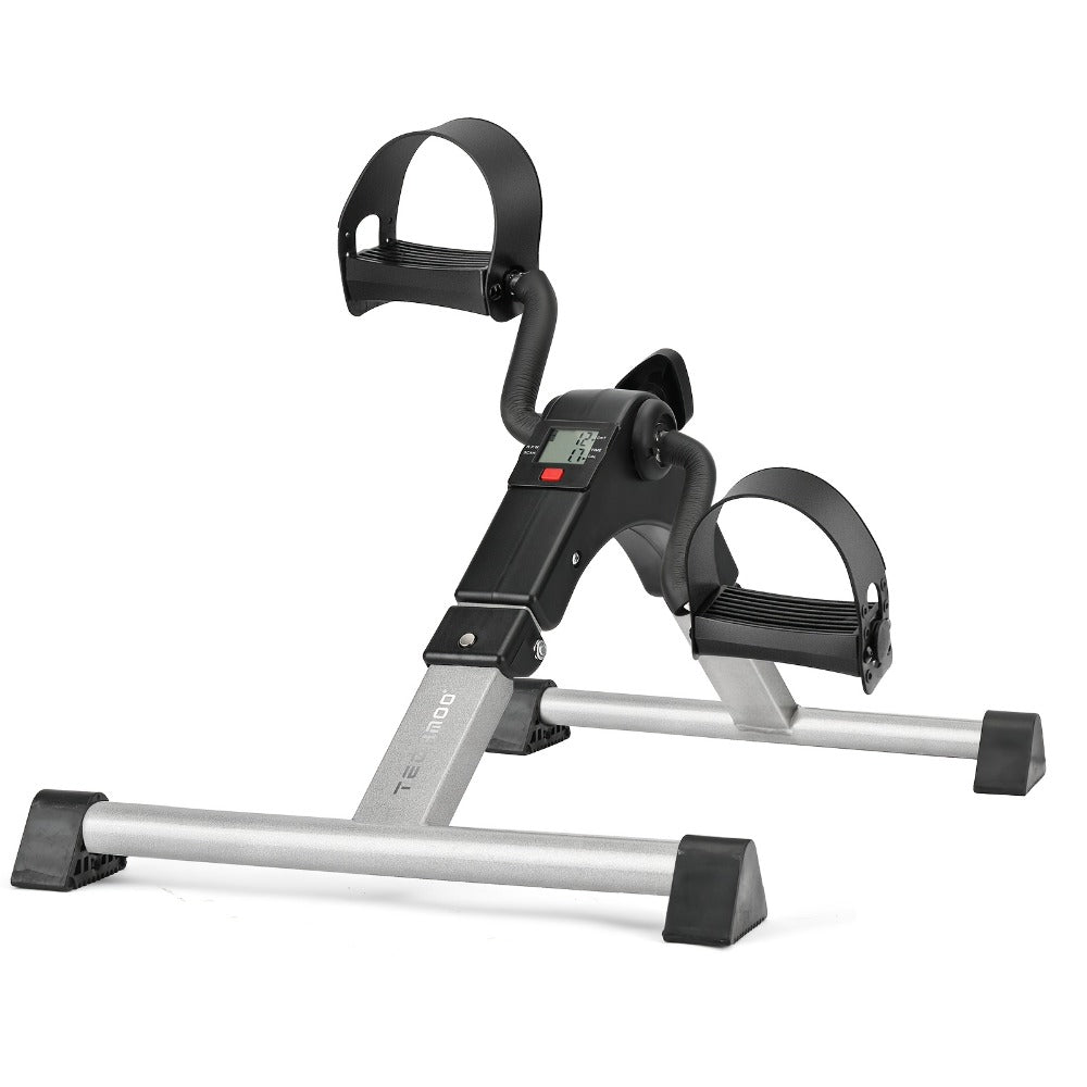 Portable Elliptical Trainer Mini Exercise Bike Under Desk Pedal Exerciser LCD Display 8 Resistance Levels Silent 350lb Capacity Arm Leg Training for Home Office Seniors