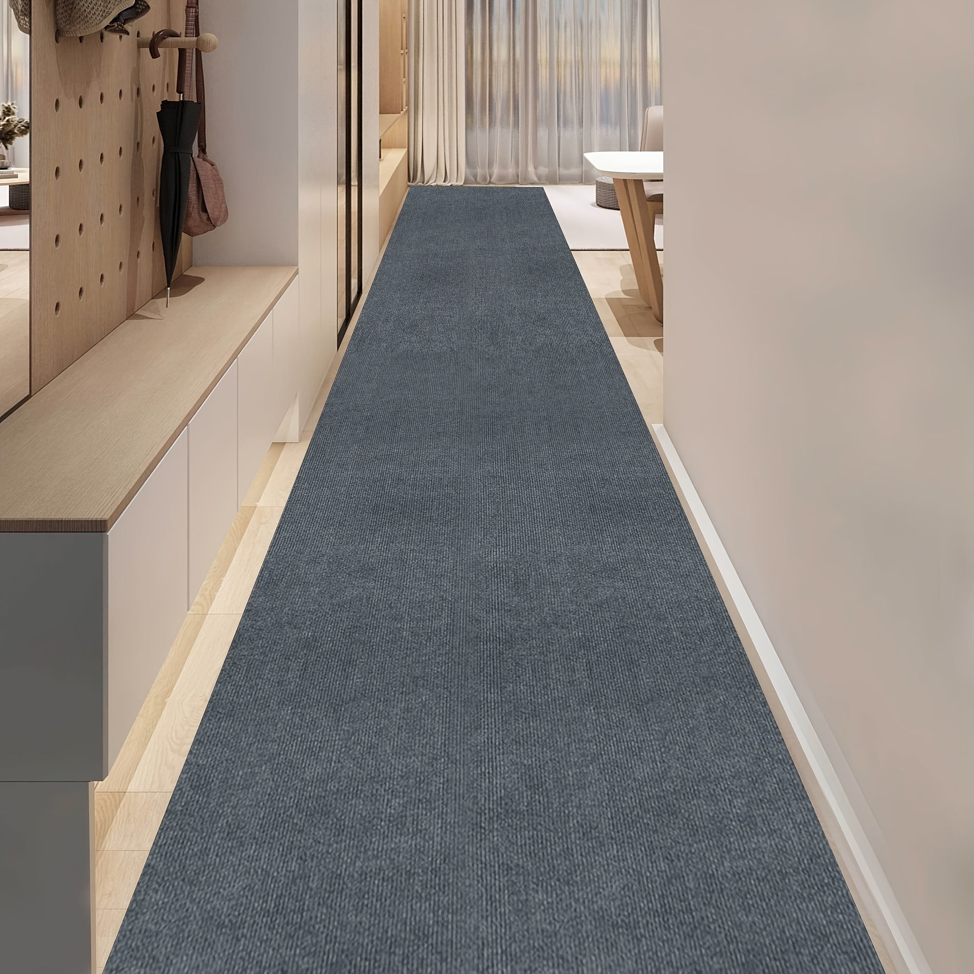 Striped Runner Rug Non-Slip Machine Washable ¨C 100% Polyester PVC Backing Indoor Outdoor Hallway Mat, Soundproof 0.2¡± Thick Carpet for Kitchen, Patio & Entryway ¨C 5 Colors, 4 Sizes