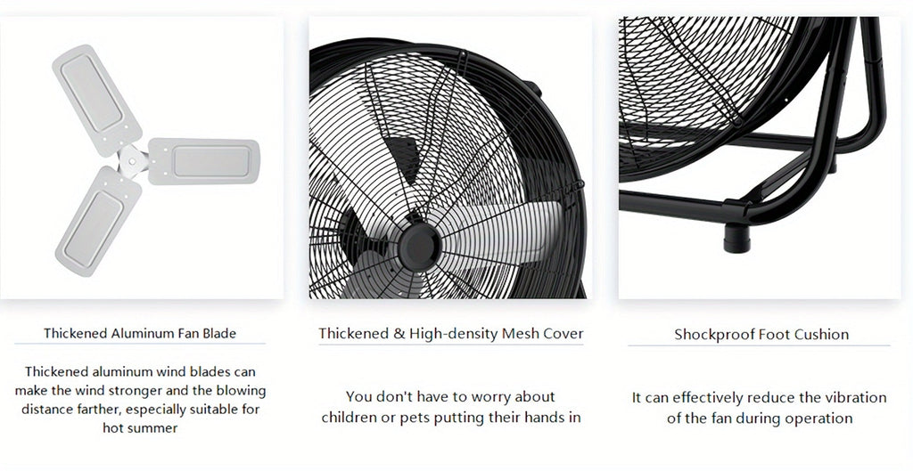 Industrial Drum Fan 24 & 30 Inch | High Velocity Floor Fan 9460-14000 CFM, 3-Speed Air Circulator with 180¡ã Tilt for Warehouse, Garage, Workshop, Job Site & Large Space Cooling ¨C Multiple Colors