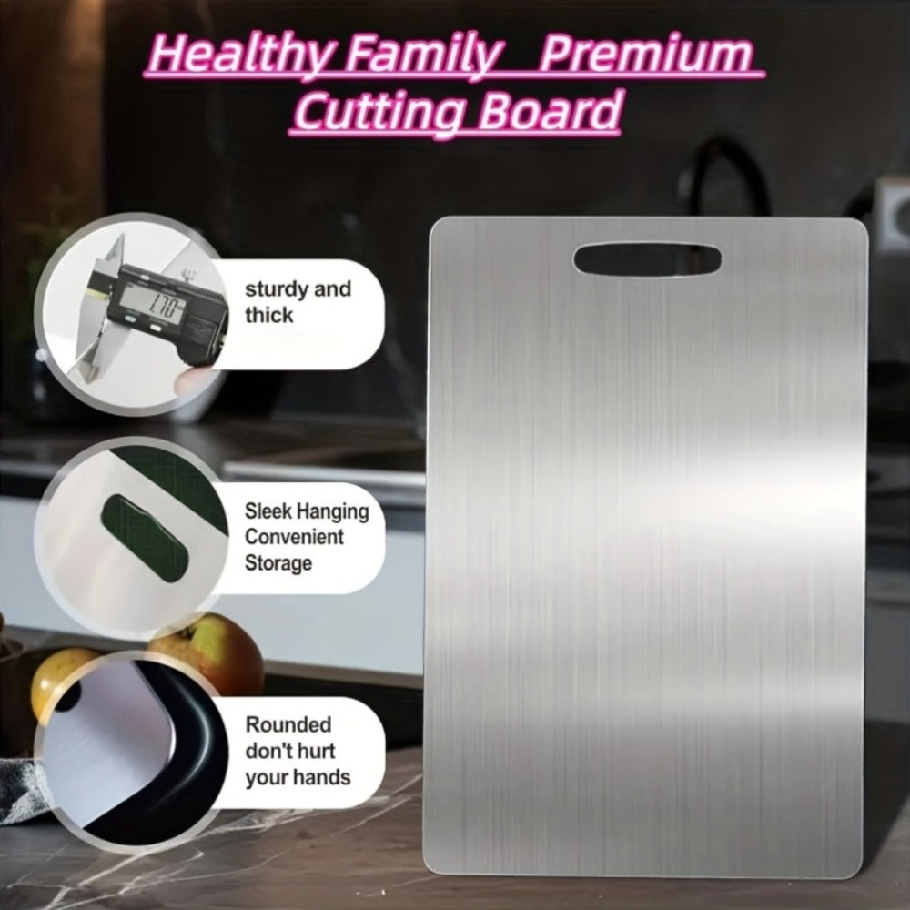 Titanium Cutting Board Set 3-Piece Pure Titanium Kitchen Cutting Boards Large Medium Small ¨C Double-Sided Durable Metal Cutting Board, Antibacterial & Easy to Clean, Professional Kitchen Chopping Board