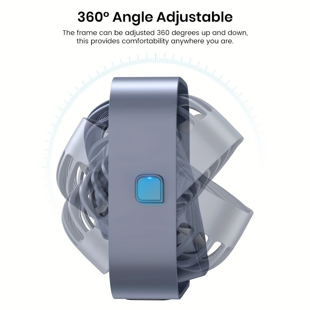 USB Desk Fan Portable, Small Personal Fan 3 Speed Settings 360¡ã Rotation Silent Operation, Compact Lightweight USB Powered Cooling Fan for Home Office Dorm Bedroom Travel, Grey Blue Pink White