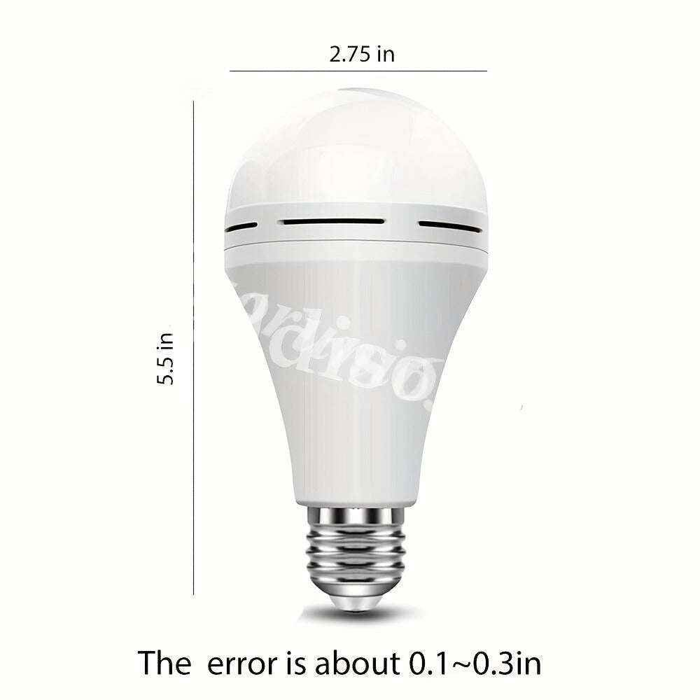 Emergency Light Bulb for Power Outages, Self-Charging Battery Backup LED Bulb 1200mAh 60 Watt Equivalent, Stays On During Blackout, E26 Base Rechargeable Backup Bulb for Home Safety Daily Use