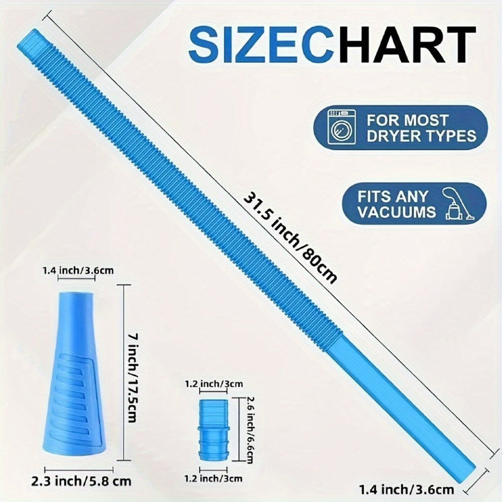 Dryer Vent Cleaner Kit 2pcs Vacuum Hose Attachment Replacement Parts Lint Trap Brush Flexible Dryer Duct Cleaning Tool for Dryer Vent Removal Blockage Prevention Home Laundry