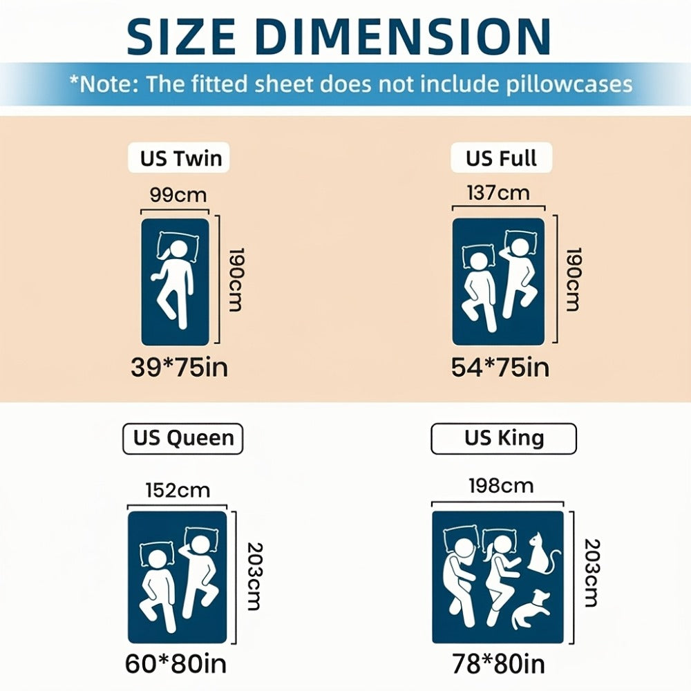 Mattress Protector Cover Soft Breathable Cooling Fitted Sheet Twin Full Queen King Deep Pocket Machine Washable Bed Cover for Home Hotel Minimalist Bedding Multiple Colors