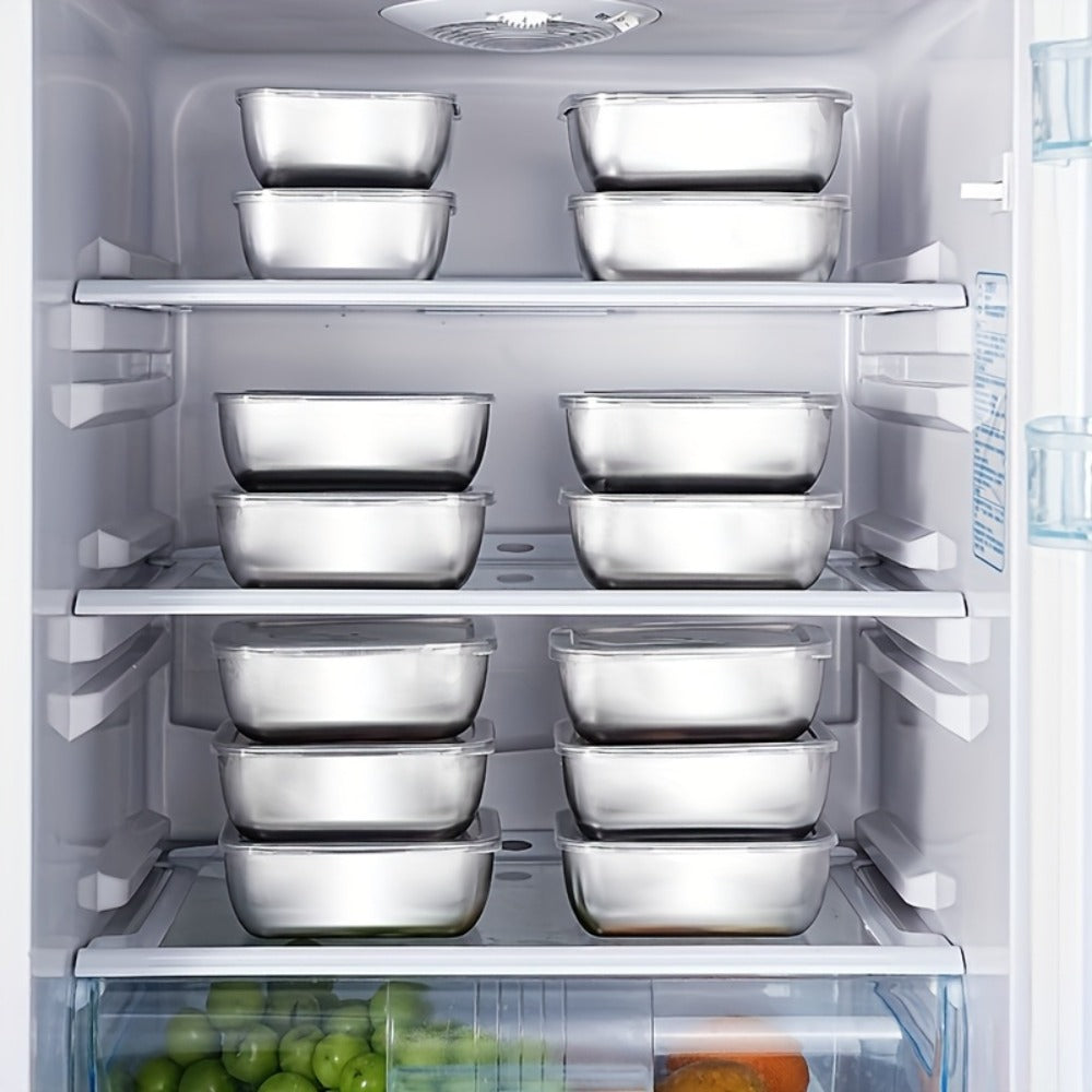 Stainless Steel Food Storage Containers with Lids Set - Meal Prep Lunch Box, Refrigerator & Kitchen Organizer, Outdoor Picnic Bento Box